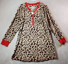 PJ Couture Sleep Shirt Womens Size XL Beige Animal Print Long Sleeve Hen... - £10.61 GBP