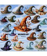Watercolor Halloween Witch Hat Clipart - 20 PNG Illustrations (Digital D... - $2.46 CAD