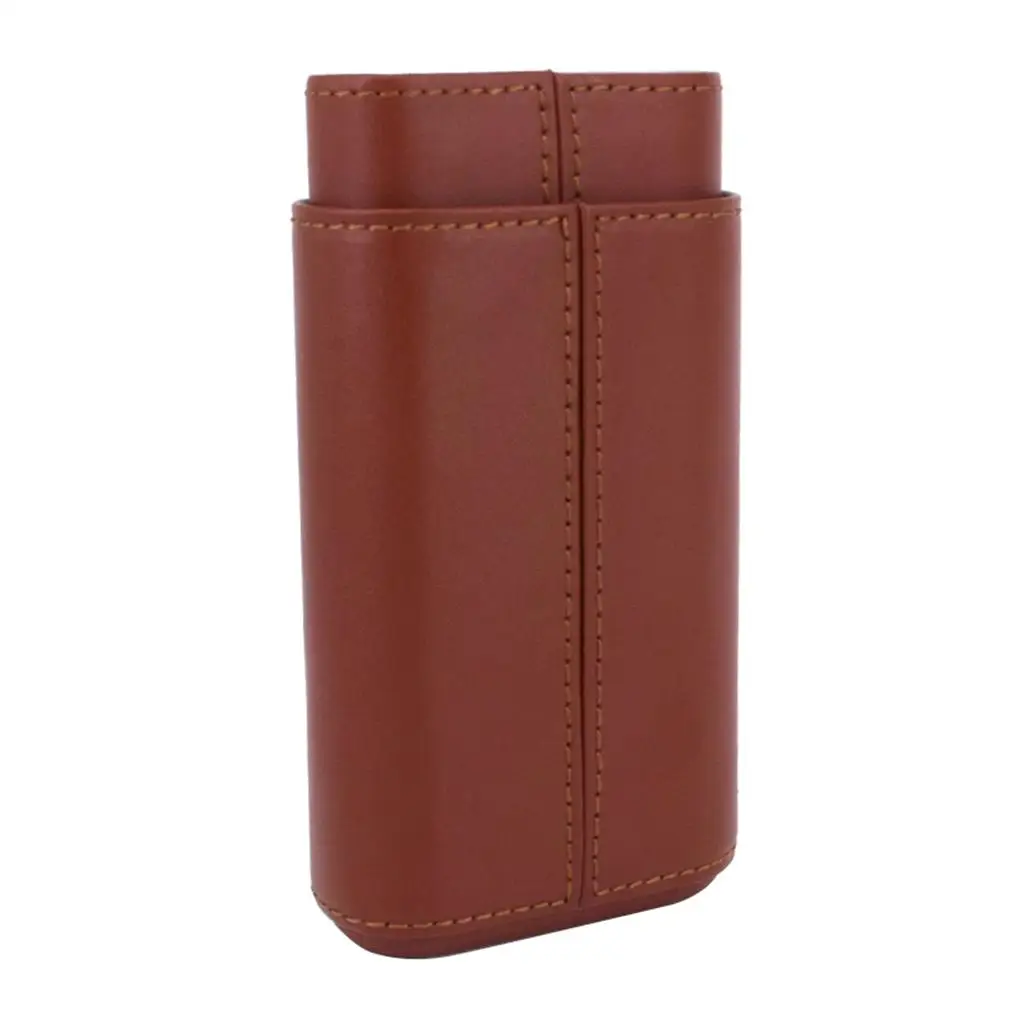 Modern PU Leather Cigar Case, Wood-Lined Travel Humidor - Elegant Gift for Cig - £22.22 GBP