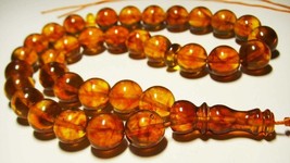 Genuine Baltic Amber Tasbih Misbaha Amber Muslim Rosary Islamic prayer pressed - £60.92 GBP