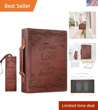 Classic Brown  Leather Bible Bag with Pocket - Ideal for Church &amp; Study - $45.00