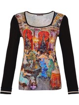 Dolcezza simply art clear rhinestone top in Multi Color - size L - £47.61 GBP