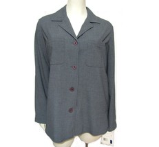NWT Gray No Iron Oversized Shirt Jacket Small Blazer 8 10 Tall Liz Claib... - £18.10 GBP