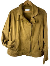 Old Navy Utility Jacket Size XL Womens Canvas Moto Tan Brown Cotton Stretch - £36.54 GBP