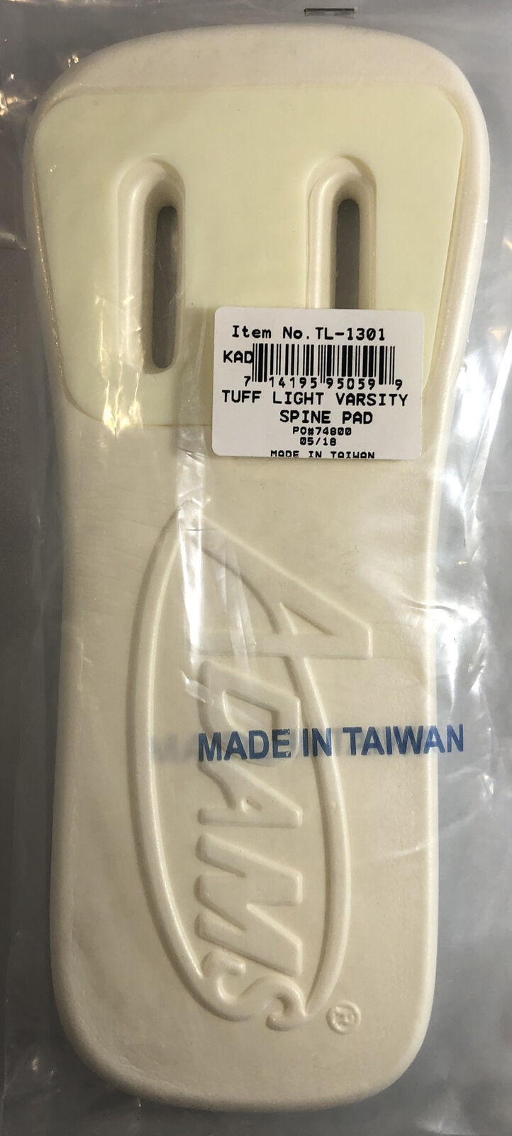 Adams TL-1301 Tuff Light Varsity Slotted Football Spine Pads-BRAND NEW-S... - $2.95