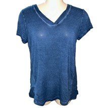 Cupio Women&#39;s Small Blue V Neck Blouse Top - $9.89