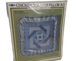 Chicken Scratch Pillow Kit - Vintage - 14&quot; x 14&quot; DS09 Pinwheel, Blue Gin... - £10.85 GBP