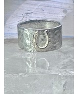 Horseshoe Ring Good Luck band size 9.25 cowboy sterling silver women men - $1,234.52 MXN