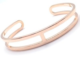 Authentic! Hermes 18k Rose Gold H Open Cuff Bangle Bracelet - £6,697.94 GBP