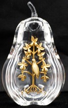 Steuben Partridge in a Pear Tree Sculpture Crystal 18kt Gold Lloyd Atkins in Box - £3,836.10 GBP