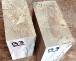 TWO (2) SPALTED BEECH BOWL BLANK LATHE TURNING LUMBER WOOD 6&quot; X 6&quot; X 3&quot; B3 - £28.69 GBP