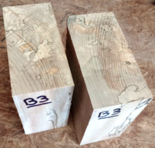 Two (2) Spalted Beech Bowl Blank Lathe Turning Lumber Wood 6&quot; X 6&quot; X 3&quot; B3 - £28.68 GBP
