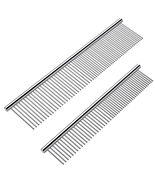 2 Pack Dog Combs with Rounded Ends Stainless Steel Teeth, Cat Comb for R... - €8,82 EUR