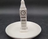 LAUREN CONRAD Ceramic WHITE &amp; SILVER London BIG BEN TRINKET TRAY Elizabe... - $9.89