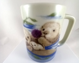 Vintage Otagiri Sea Otter Family Coffee Tea Mug Hand Painted Japan; 8  o... - $9.69