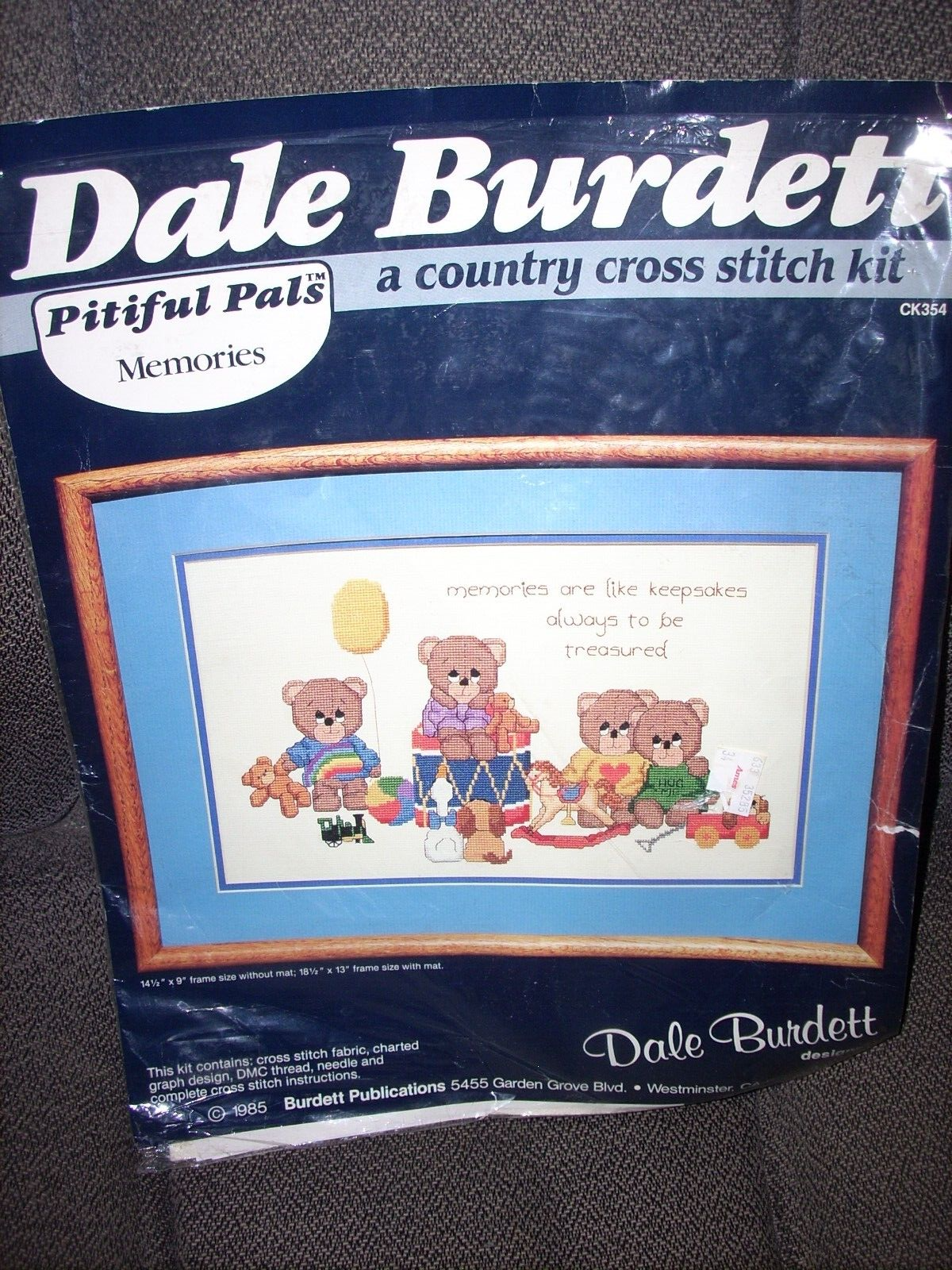 Primary image for ""PITIFUL PALS - MEMORIES"" - COUNTED CROSS STITCH KITS - DALE BURDETT - 3 KITS