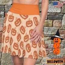 Women's Skater Skirt Pattern Halloween Inspiered Clothing Cosplay Orange... - $39.98+
