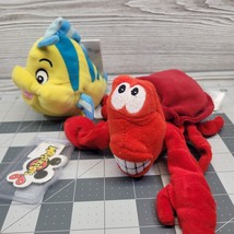 The Disney Store Exclusive Little Mermaid Plush Flounder Sebastian Mini ... - $16.99