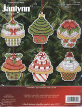 Janlynn Christmas Cupcake Ornaments Counted Cross Stitch Kit, 3in, aida, 6 - $16.99