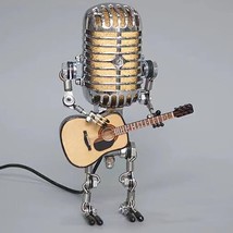 Vintage Microphone Guitar Lamp, Cool Guitar Gifts for Music Lovers and Guitar Pl - $43.54