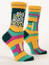 Blue Q Socks - Womens Crew - Big Ol&#39; Word Nerd - Size 5-10 - $13.09
