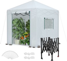WORKPRO 8&#39;x 8&#39; Portable Walk-in Greenhouse, Instant Pop-up Heavy Duty PE Cover - £195.03 GBP