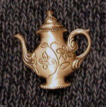 VTG BEAU Sterling Silver Brooch Tea Pot Embossed Teapot Scatter Pin B STER - £38.90 GBP