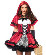 2 PC. Gothic Red Riding Hood  includes satin and brocade peasant dress w... - £68.02 GBP