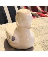 Vintage Unbranded Porcelain Duck Trinket Dish Top Only Floral Pattern  - $279.59 MXN