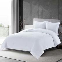 Wilmer 3-Piece Waffle Weave Comforter Set, King, White, Chezmoi Collecti... - £58.98 GBP