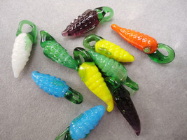 Chinese Vintage New Hand Blown Glass Corn Cobs Lot 10 Pieces Mixed Corlors - £6.99 GBP