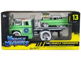 1966 Chevrolet C60 Flatbed Truck Green Metallic with White Top "Cadillac Service - $936.13 MXN