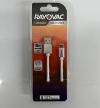 Rayovac Fusion 6 Foot USB C Cable Charging &amp; Sync Silver 2 Pack - £8.99 GBP