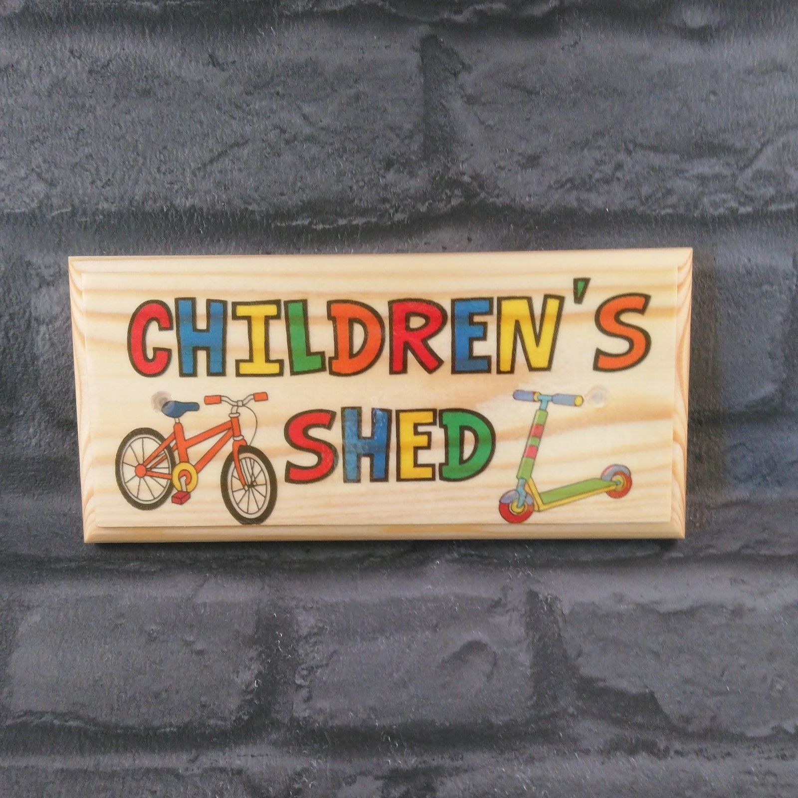 Primary image for Childrens Shed Sign, Personalised Kids Garden Plaque Bikes Treehouse Den Fun 530
