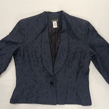 Jones New York RN#54050 Women's Blue/Black One-Button Blazer Jacket Size 8 image 12