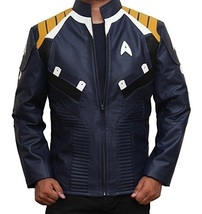 Blue Star Trek Beyond Chris Pine Caption Kirk Leather Jacket - £142.22 GBP