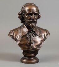 William Shakespeare bust 18" Museum Sculpture Replica Reproduction bronz... - $226.71