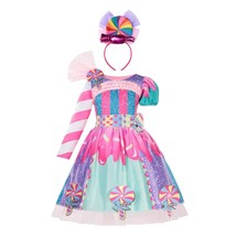 2022 New Fashion Baby Girl Candy Dress Kids  Party Costume Colorful Ball Gown 2- - £39.76 GBP