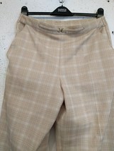 Womens Trousers M&amp;S Size 14 Polyester Beige Trousers     Vintage - £14.34 GBP
