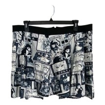 Anime Womens Skirt Adult Size 2XL Romwe Black White Silver Chain Heart - £18.94 GBP