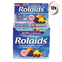 Full Box 12x Rolls Rolaids Ultra Strength Antacid Fruit Tablets | 10 Per Roll - £17.51 GBP