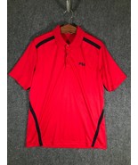 FILA Large Red Polo Soccer Shirt Mens L Activewear Short Sleeve Collared Outdoor - $14.19
