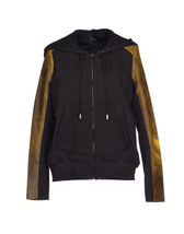 Francis Leon $425 Acid Yellow Leather Black Fleece Owen Hoodie Jacket 6 8 M - $43.00