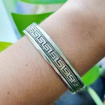 Vintage 925 Sterling Silver Tribal Cuff Bracelet - $54.99