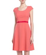 NWT Womens Marc New York Two Tone Ribbon Trim Cap Sleeve Fit &amp; Flare Dre... - $34.64