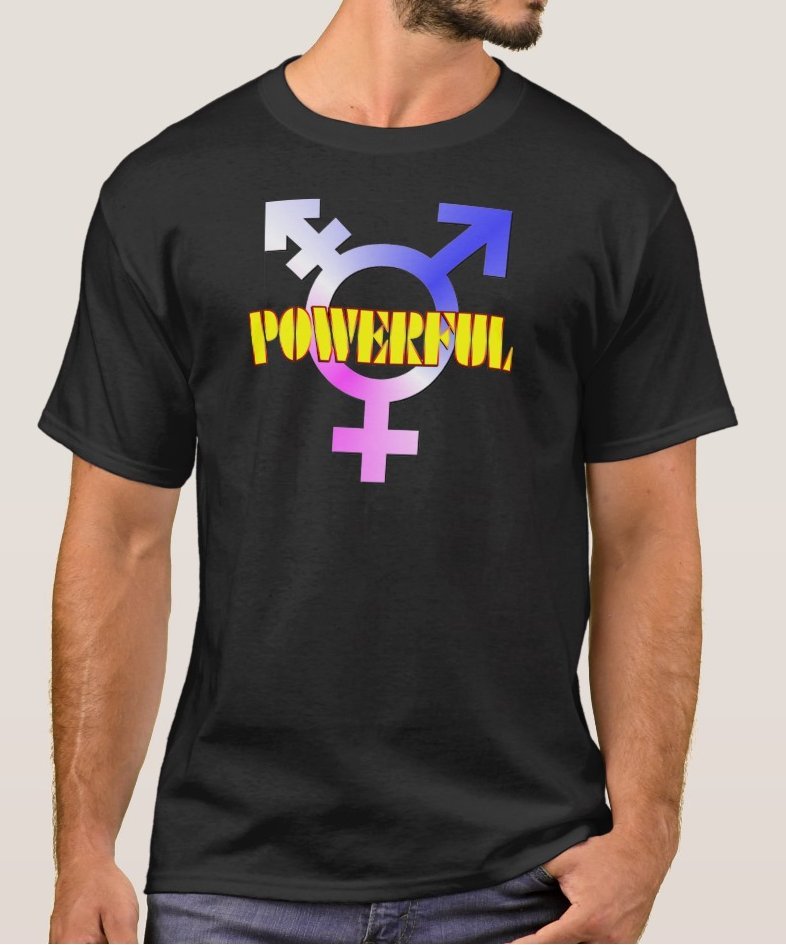 Transgender Pride POWERFUL Tee Shirt- Black - Men's