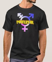 Transgender Pride POWERFUL Tee Shirt- Black - Men&#39;s - £21.20 GBP