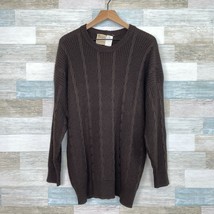 Vintage Italian Cashmere Wool Silk Cable Sweater Brown Mirrors Of Krizia... - £77.89 GBP