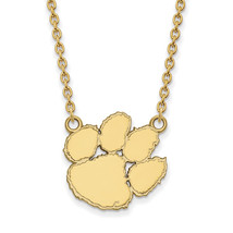 SS w/GP Clemson University Large Pendant w/Necklace - £81.50 GBP