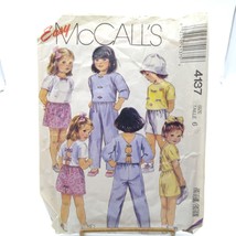 Vintage Sewing PATTERN McCalls 4137, Childrens Easy 1989 Tops Skirt Pants - $17.42